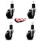 Service Caster 3-1/2'' Phenolic Wheel Swivel 1-3/4'' Expanding Stem Caster Set, 4PK SCC-EX20S3514-PHR-134-4 - alternate 2
